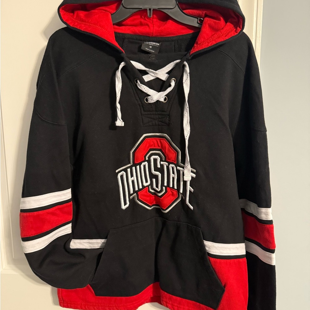 Ohio State Lace-Up Hoodie hockey-style - medium